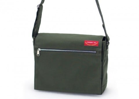 帆布かばん：なつかしの学生かばん【SH02】こい緑